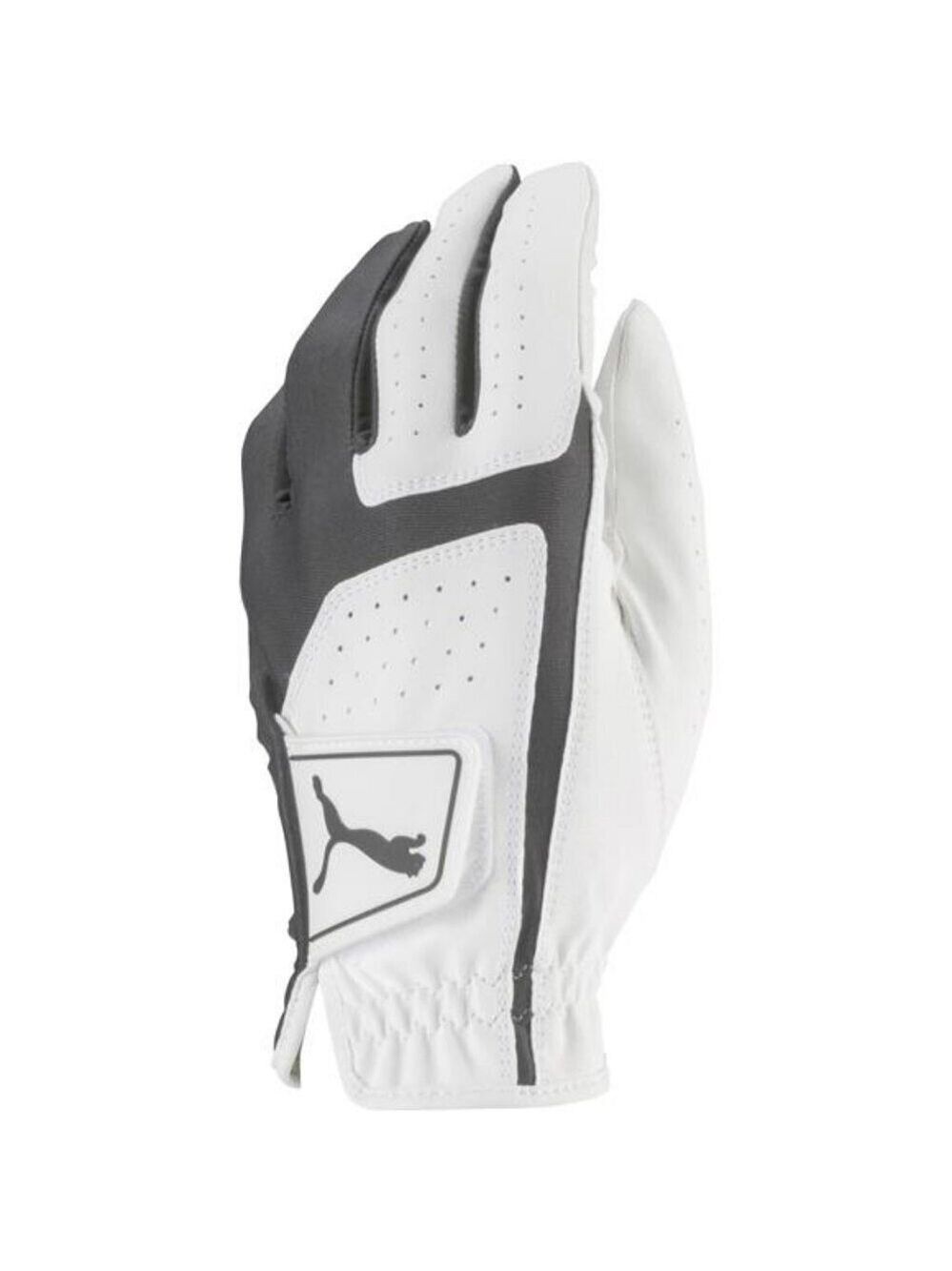 Mens Flex Golf Glove Synthetic Leather Grip Fit Stretch Velcro Closure White